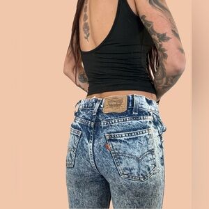 Levi's Orange Tab Women's Acid Wash High-Rise Jeans - Blue & White Wash